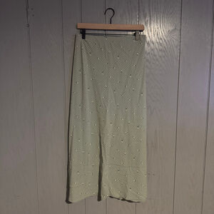 Nasty Gal Collection Gingham Midi Skirt — Sage Green